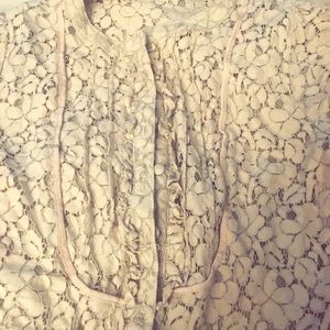 Neutral laced blouse